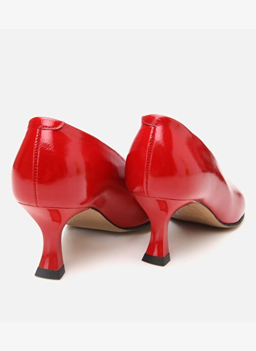 Kadın Rugan Deri Kırmızı İnce Topuklu Ayakkabı - Görsel 7