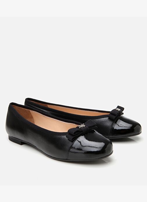 Kadın Deri Siyah Esnek Tabanlı Rahat Tokalı Babet - Görsel 3