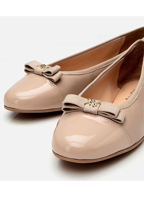 Kadın Deri Bej Tokalı Babet - Görsel 4