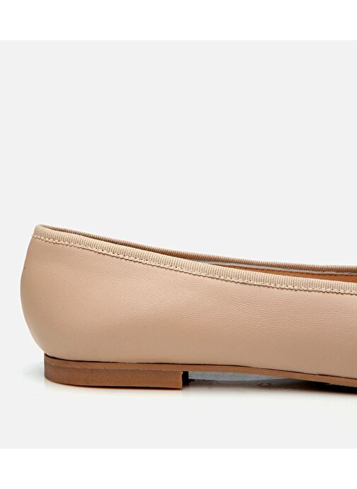 Kadın Deri Bej Tokalı Babet - Görsel 5