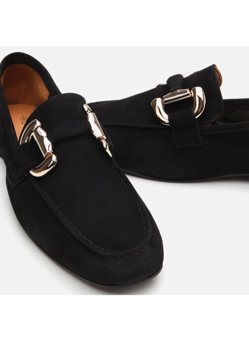 Hotiç Siyah Kadın Süet Loafer 01AYH303970A100 - Görsel 5