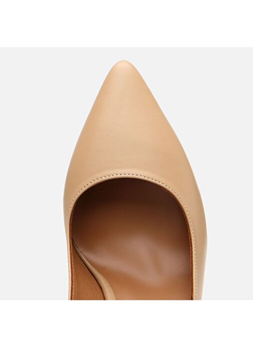 Kadın Deri Bej Orta Topuklu Stiletto - Görsel 6