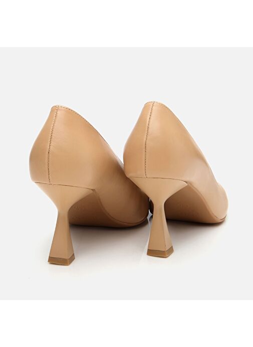 Kadın Deri Bej Orta Topuklu Stiletto - Görsel 7