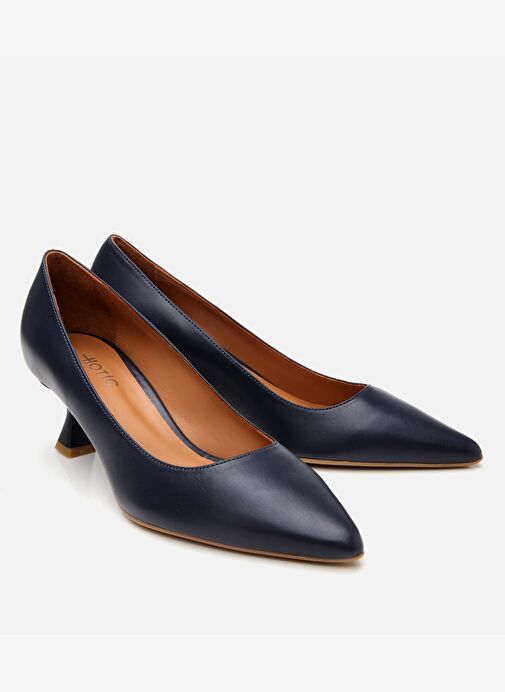 Kadın Deri Lacivert Stiletto - Görsel 3