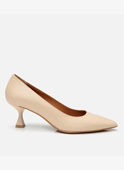 Kadın Deri Bej Esnek Tabanlı Stiletto - Görsel 2