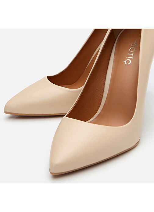 Kadın Deri Pudra Yüksek Topuklu Stiletto - Görsel 5