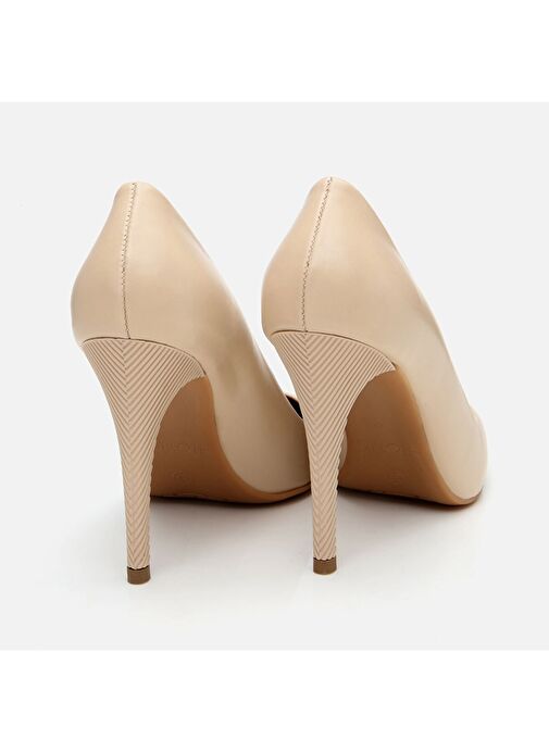 Kadın Deri Pudra Yüksek Topuklu Stiletto - Görsel 7