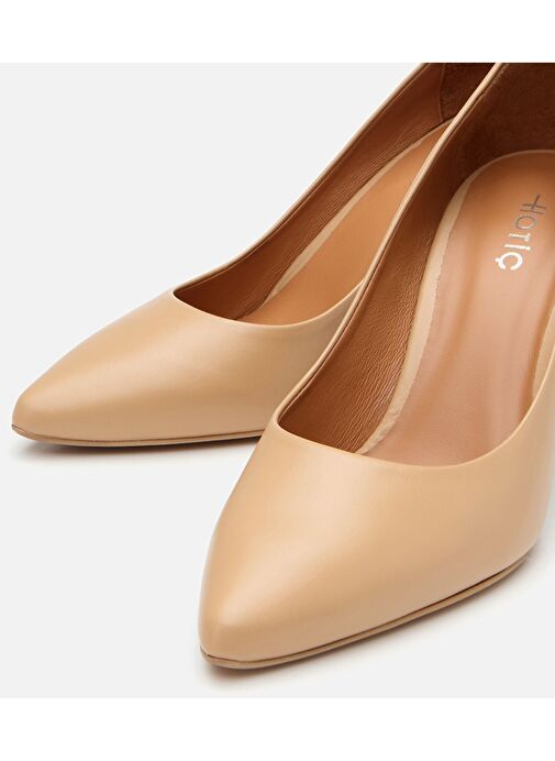 Kadın Deri Bej Yüksek Topuklu Stiletto - Görsel 4