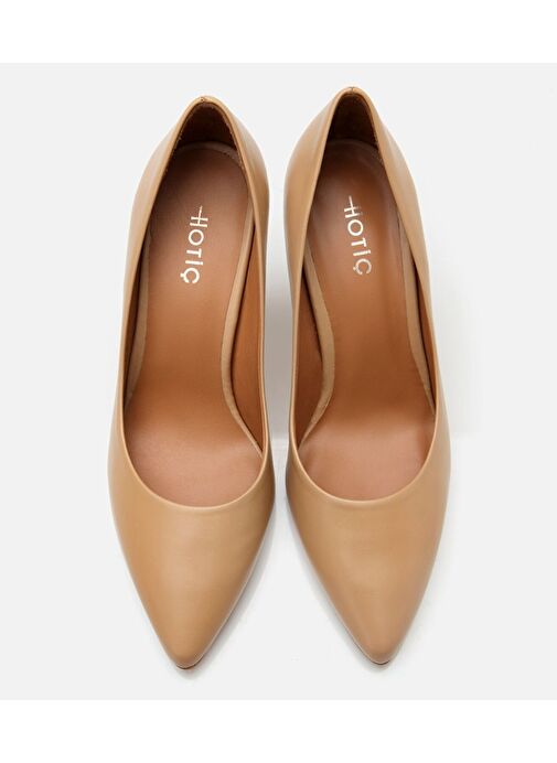 Kadın Deri Bej Yüksek Topuklu Stiletto - Görsel 9