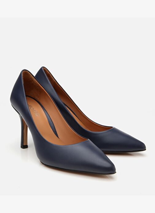 Kadın Deri Lacivert Yüksek Topuklu Stiletto - Görsel 3
