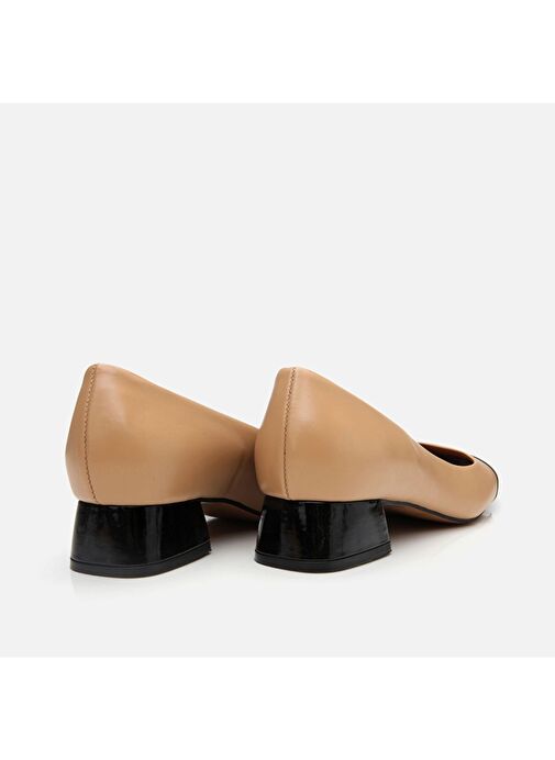 Hotiç Bej-Siyah Kadın Deri Topuklu Ayakkabı 01AYH304310A133 - Görsel 7