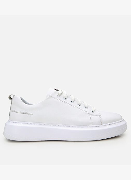 Erkek Deri Beyaz Rahat Tabanlı Spor Ayakkabı - Görsel 2