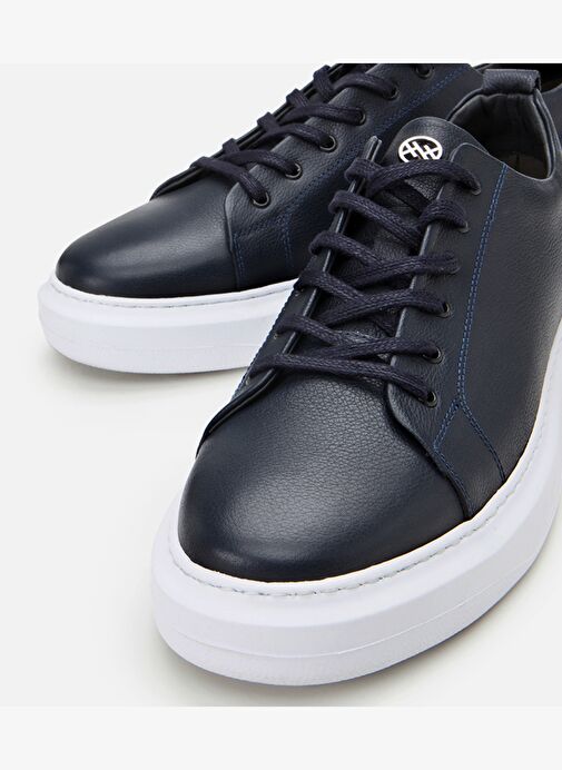 Erkek Deri Lacivert Rahat Tabanlı Spor Ayakkabı - Görsel 4