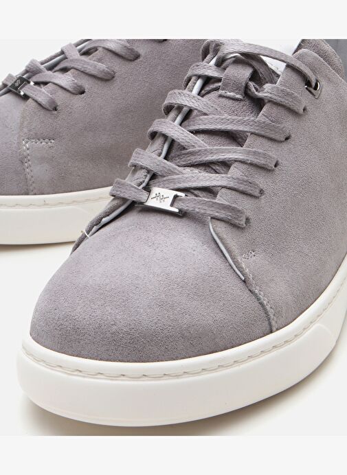 Erkek Süet Deri Gri Ultra Hafif Tabanlı Spor Ayakkabı - Görsel 4