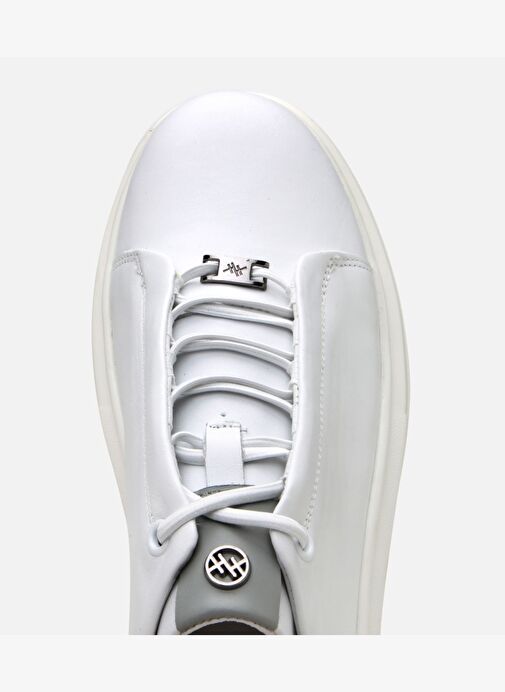 Erkek Deri Beyaz Yüksek Tabanlı Spor Ayakkabı - Görsel 5