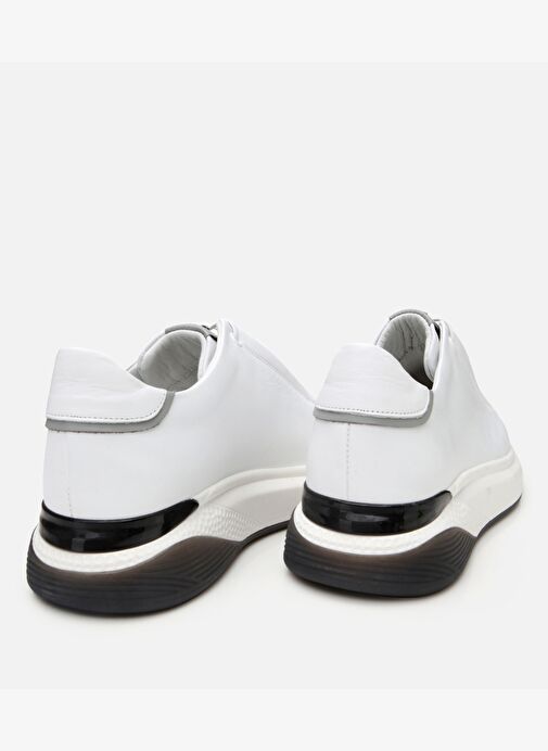 Erkek Deri Beyaz Yüksek Tabanlı Spor Ayakkabı - Görsel 6
