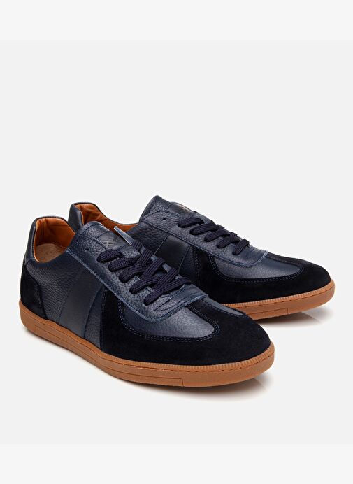 Erkek Süet Deri Lacivert Spor Ayakkabı - Görsel 3
