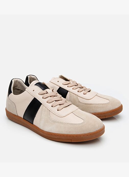 Erkek Süet Deri Bej Spor Ayakkabı - Görsel 3