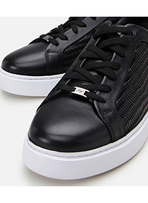 Erkek Deri Siyah Ultra Hafif Tabanlı Spor Ayakkabı - Görsel 4