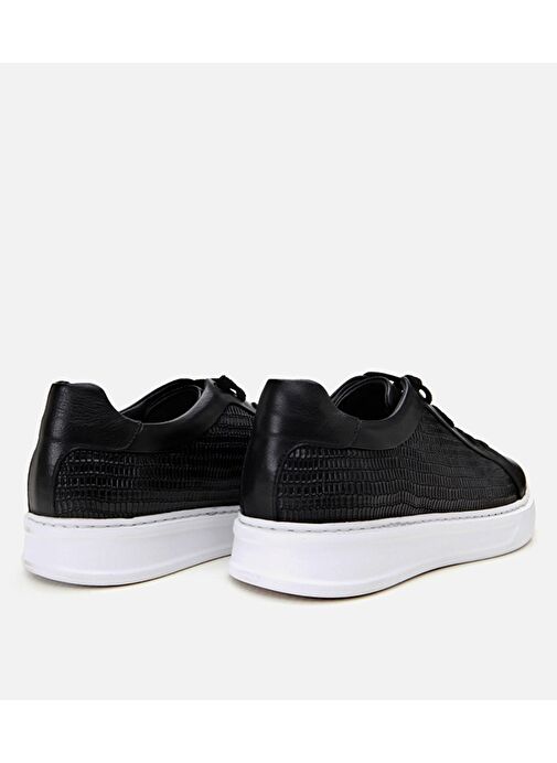 Erkek Deri Siyah Ultra Hafif Tabanlı Spor Ayakkabı - Görsel 7