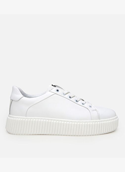 Erkek Deri Beyaz Yüksek Tabanlı Spor Ayakkabı - Görsel 2