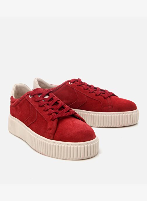 Erkek Süet Deri Kırmızı Günlük Ayakkabı - Görsel 3