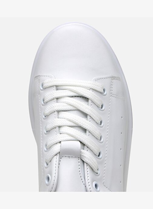 Erkek Deri Beyaz Spor Ayakkabı - Görsel 5