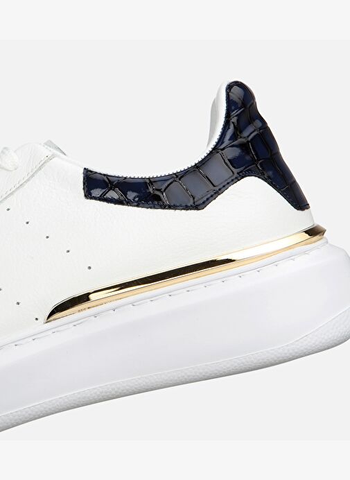 Erkek Deri Beyaz Hafif Tabanlı Spor Ayakkabı - Görsel 5