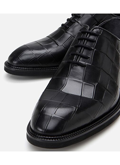 Erkek Deri Siyah Hafif Tabanlı Klasik Ayakkabı - Görsel 4