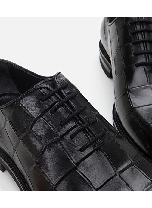 Erkek Deri Siyah Hafif Tabanlı Klasik Ayakkabı - Görsel 6