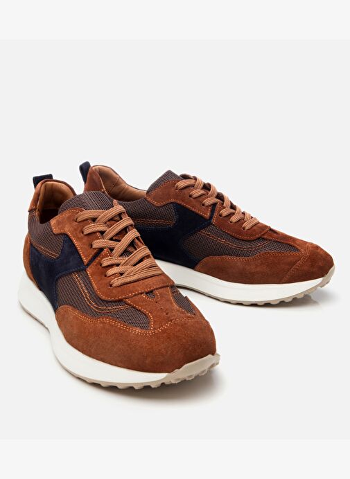 Erkek Süet Deri Taba Ultra Hafif Tabanlı Spor Ayakkabı - Görsel 3