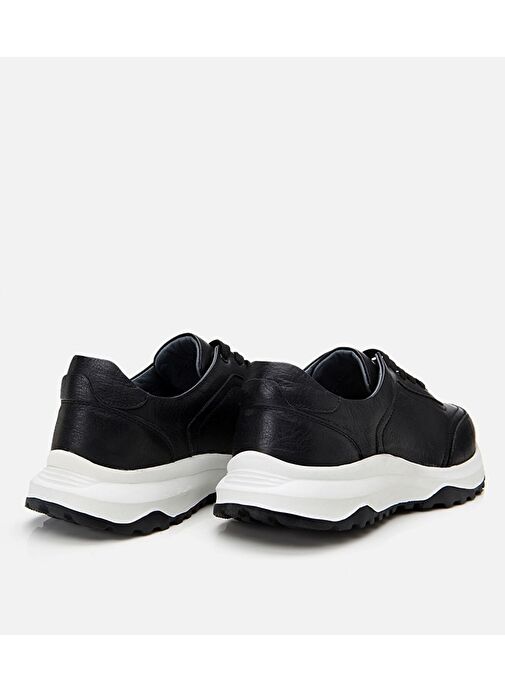 Erkek Deri Siyah Yumuşak Tabanlı Spor Ayakkabı - Görsel 6