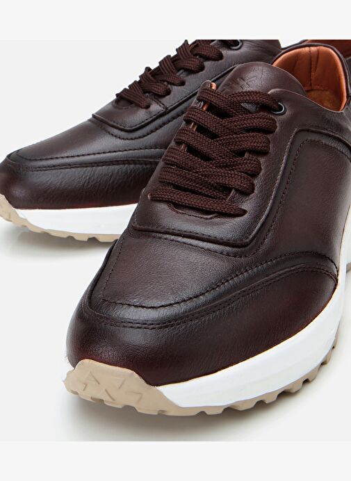 Erkek Deri Kahverengi Yumuşak Tabanlı Spor Ayakkabı - Görsel 4