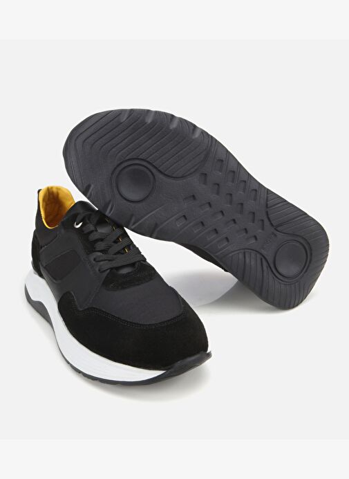 Erkek Süet Deri Siyah Hafif Tabanlı Spor Ayakkabı 02AYH305340A100 - Görsel 7