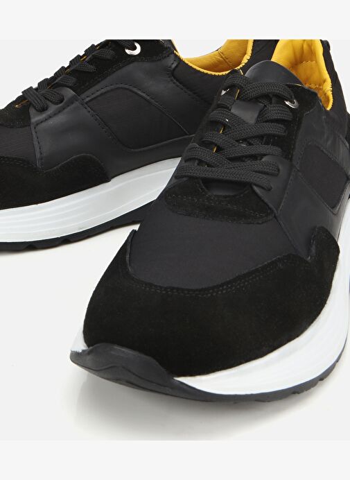 Erkek Süet Deri Siyah Hafif Tabanlı Spor Ayakkabı 02AYH305340A100 - Görsel 4