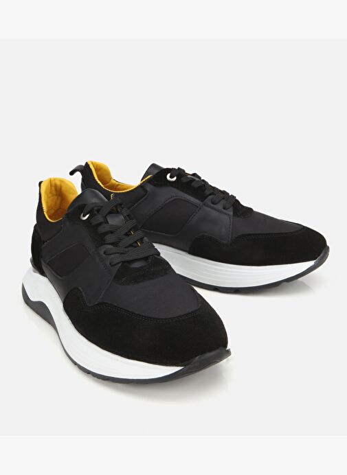 Erkek Süet Deri Siyah Hafif Tabanlı Spor Ayakkabı 02AYH305340A100 - Görsel 3