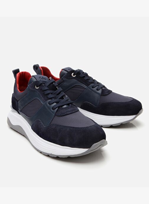 Erkek Süet Deri Lacivert Hafif Tabanlı Spor Ayakkabı - Görsel 3