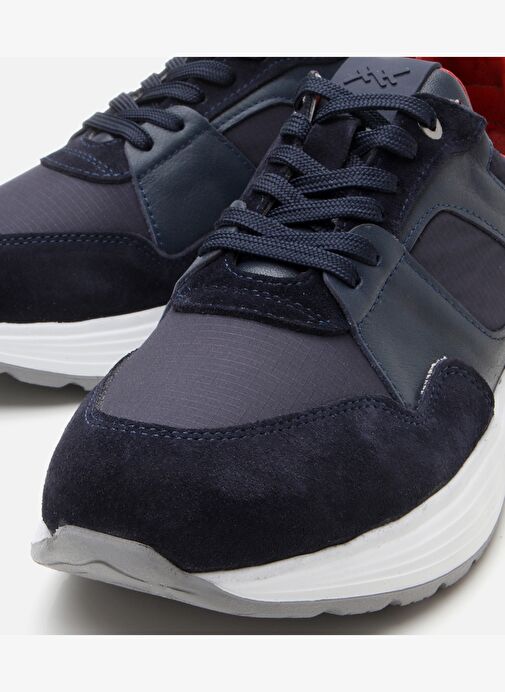 Erkek Süet Deri Lacivert Hafif Tabanlı Spor Ayakkabı - Görsel 4
