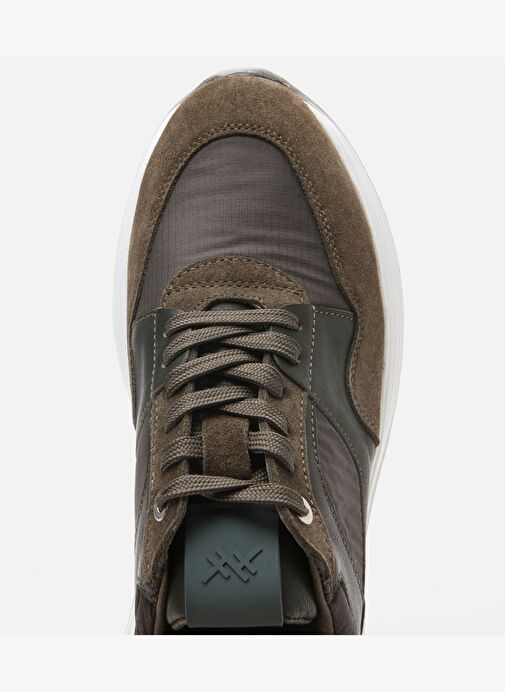 Erkek Süet Deri Haki Hafif Tabanlı Spor Ayakkabı - Görsel 5