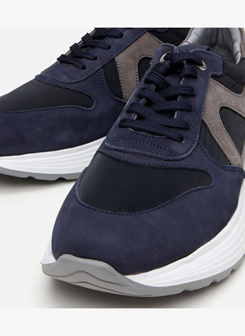 Erkek Süet Deri Lacivert Hafif Tabanlı Spor Ayakkabı - Görsel 4