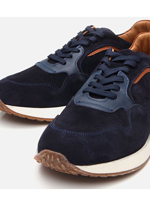 Erkek Süet Deri Lacivert Spor Ayakkabı - Görsel 4