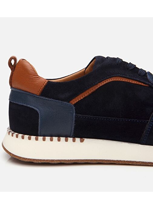 Erkek Süet Deri Lacivert Spor Ayakkabı - Görsel 5