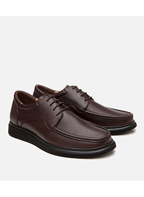 Erkek Deri Kahverengi Rahat Günlük Ayakkabı - Görsel 3