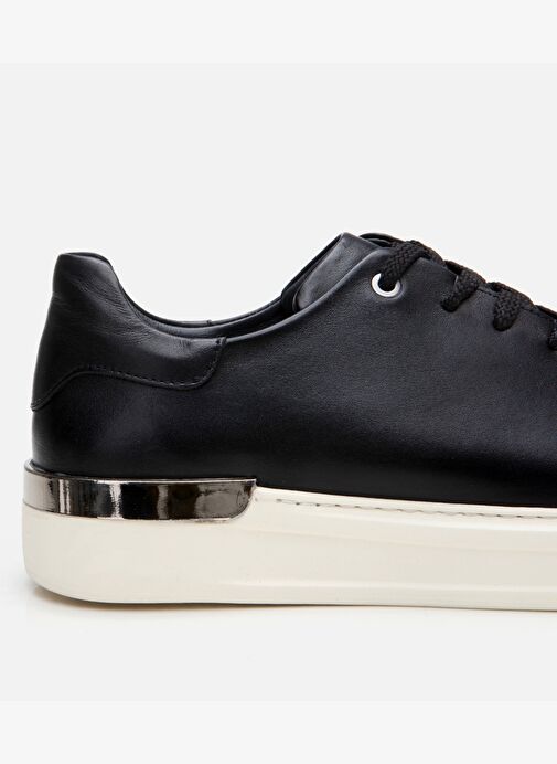 Erkek Deri Siyah Toka Detaylı Spor Ayakkabı - Görsel 5