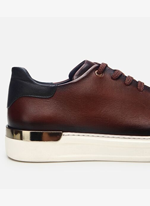 Erkek Deri Kahve Toka Detaylı Spor Ayakkabı - Görsel 4