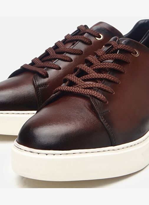 Erkek Deri Kahve Toka Detaylı Spor Ayakkabı - Görsel 5