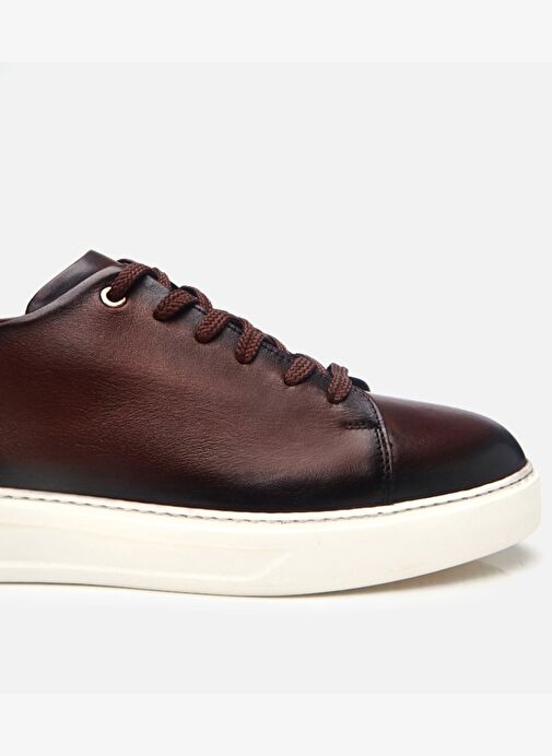 Erkek Deri Kahve Toka Detaylı Spor Ayakkabı - Görsel 6