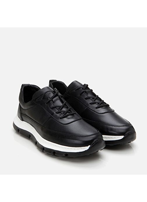 Hotiç Siyah-Beyaz Erkek Deri Sneaker 02AYH305650A100 - Görsel 3