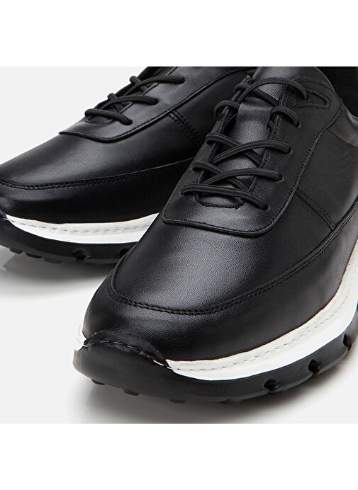 Hotiç Siyah-Beyaz Erkek Deri Sneaker 02AYH305650A100 - Görsel 4
