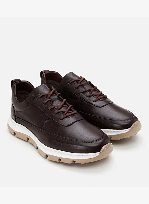 Erkek Deri Kahverengi Ultra Hafif Tabanlı Spor Ayakkabı - Görsel 3